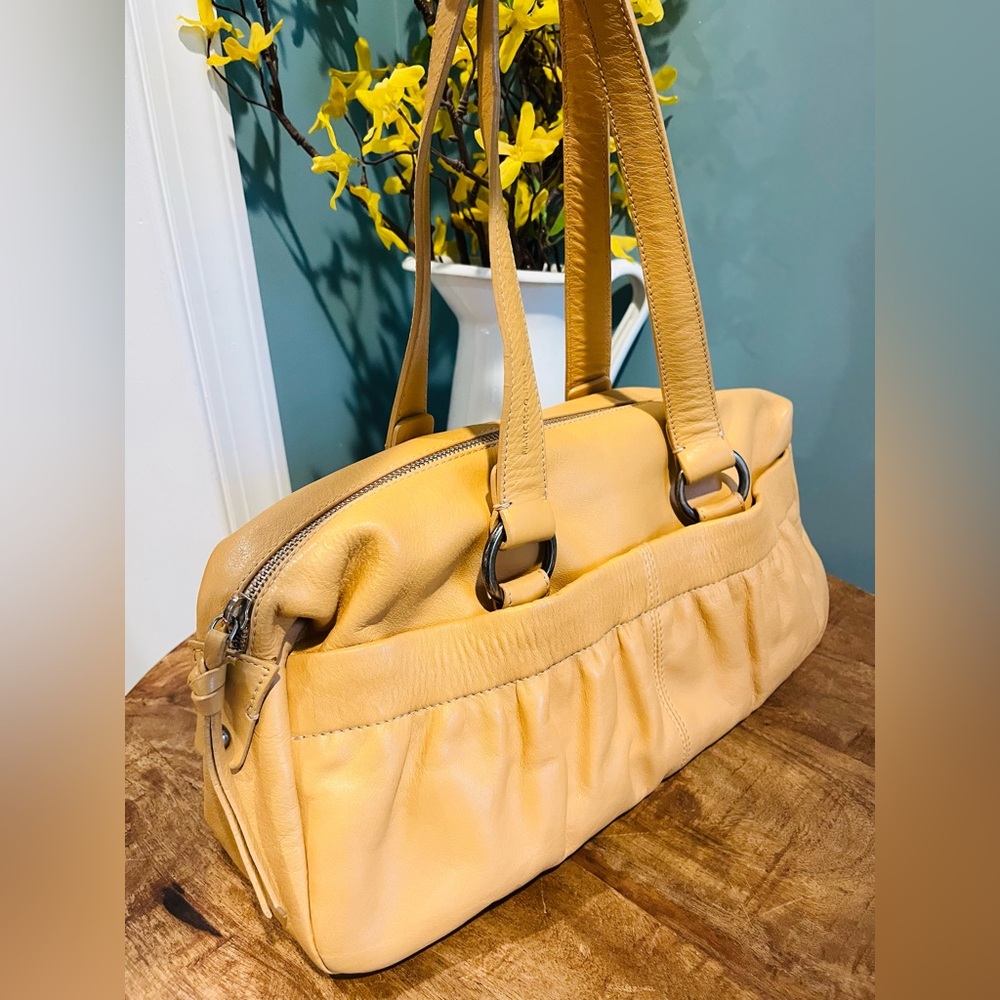 Francesco Biasia Creamsicle Light Orange  Leather Shoulder Bag